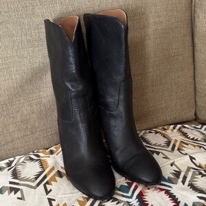 ba&sh leather black booties size 40/9